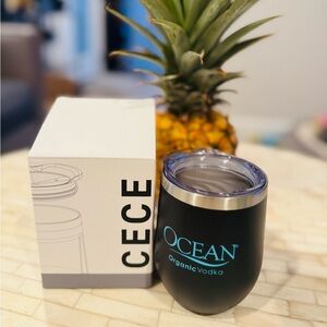 NEW Ocean Organic Vodka Black Tumbler with Lid